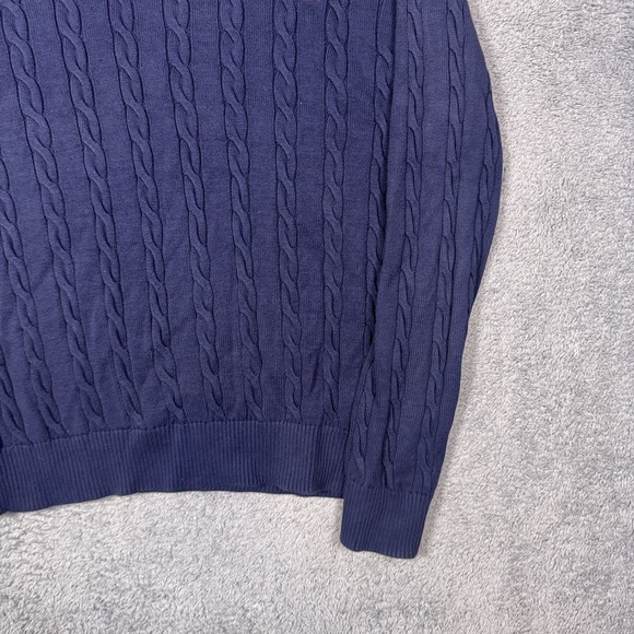 Brooks Brothers Sweater Mens M Cable Knit Crewneck Supima Jumper Pullover Logo - Picture 4 of 7